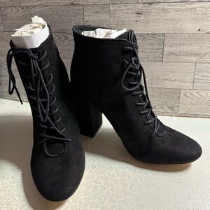LOFT Black Lace-Up Victorian Boots